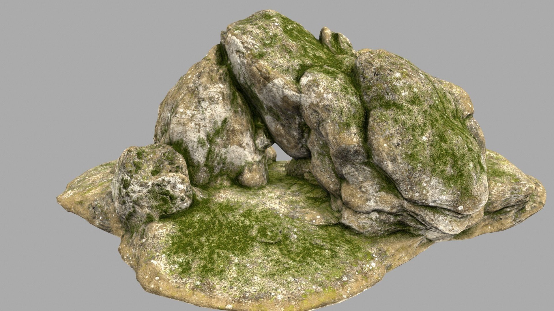 mossy rocks 6 Low-poly 3D model_6