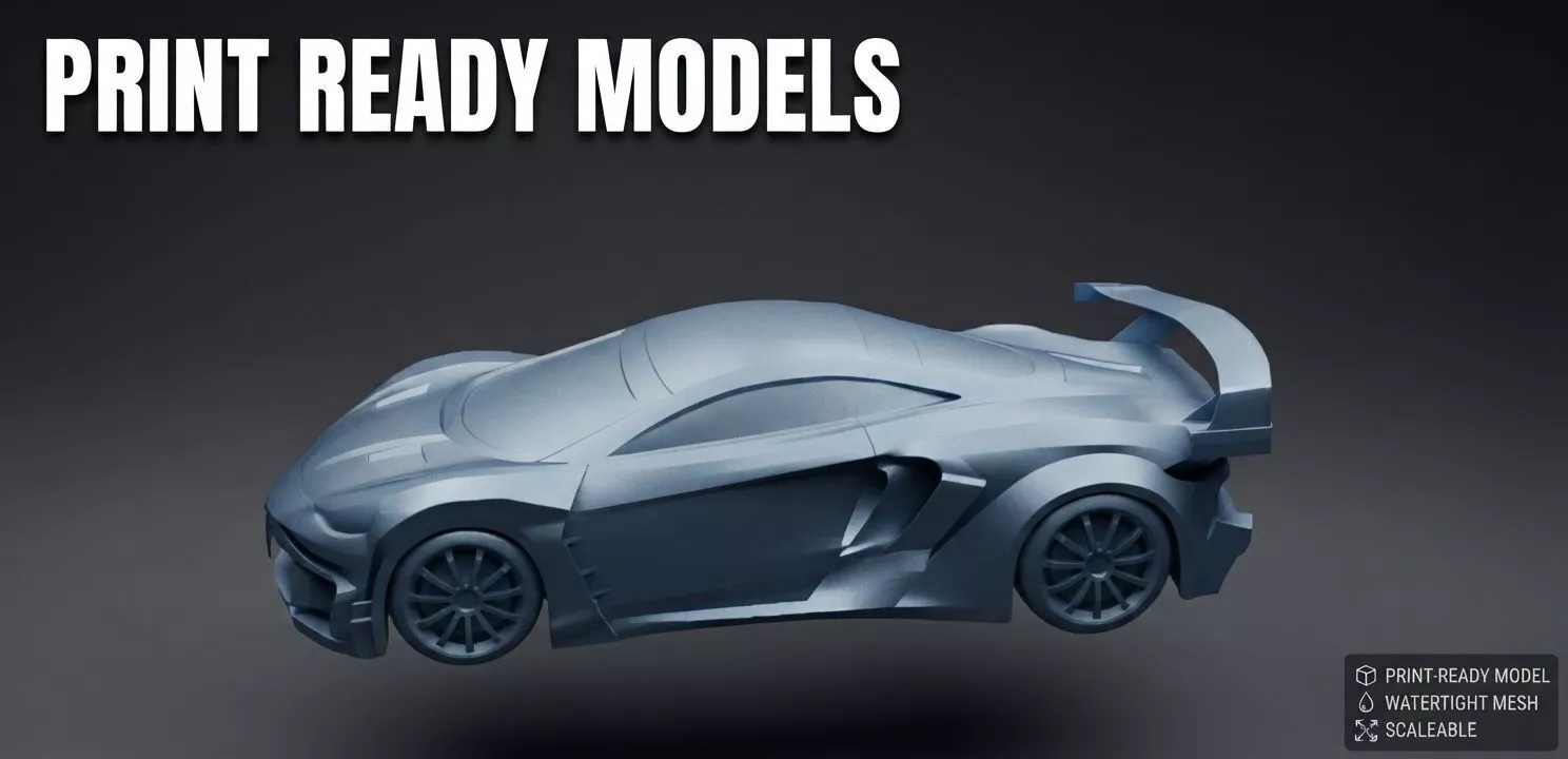 Print Ready Super car Model STL 3D print model