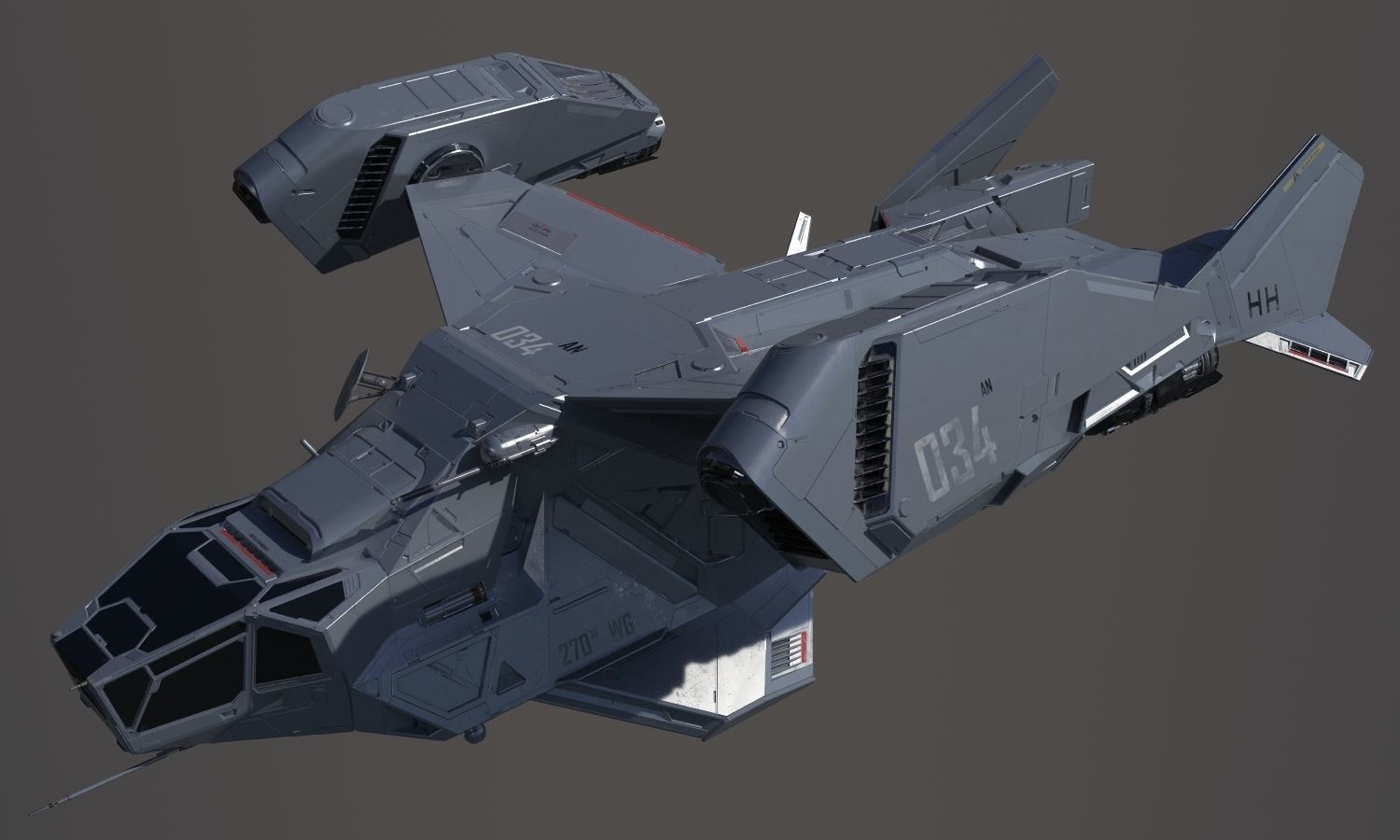 Space Ship C 3D model_1