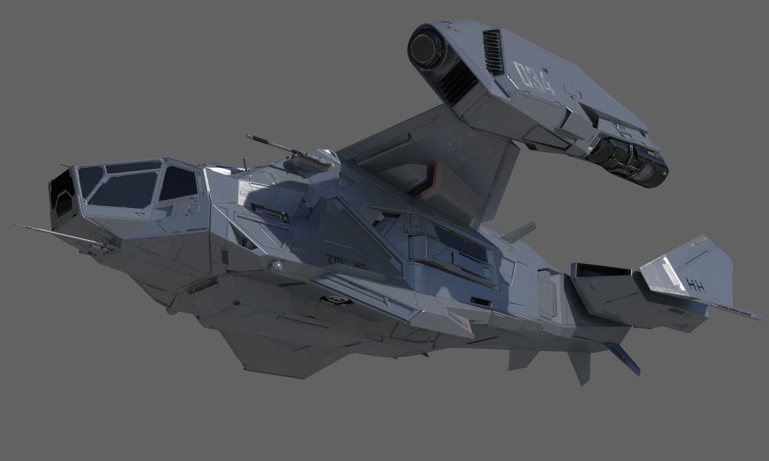 Space Ship C 3D model_4