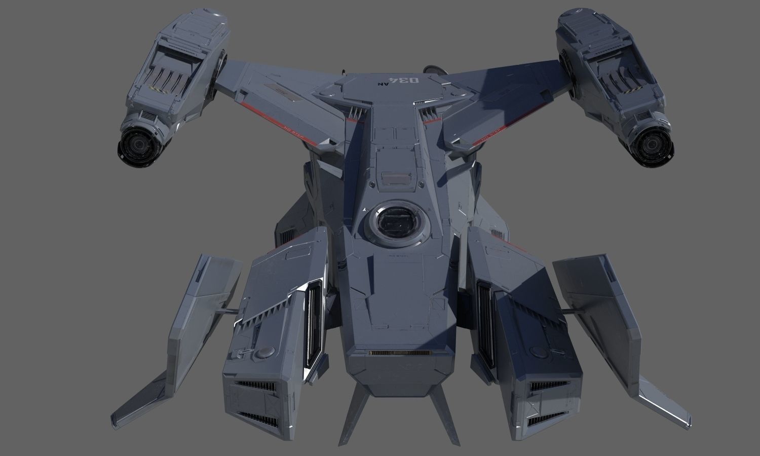 Space Ship C 3D model_3