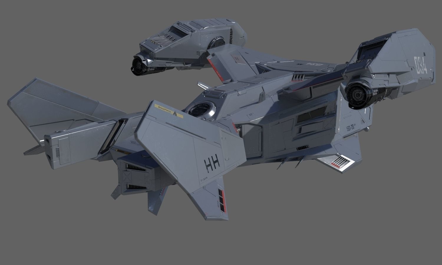 Space Ship C 3D model_6