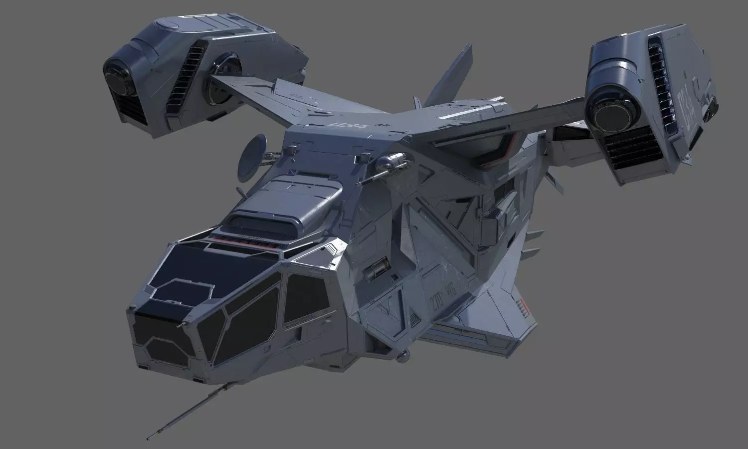 Space Ship C 3D model_0