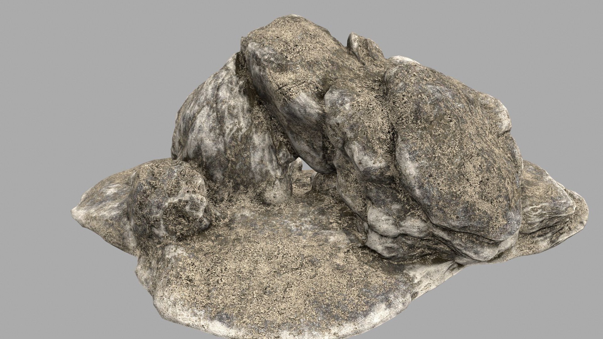 beach rock Low-poly 3D model_5