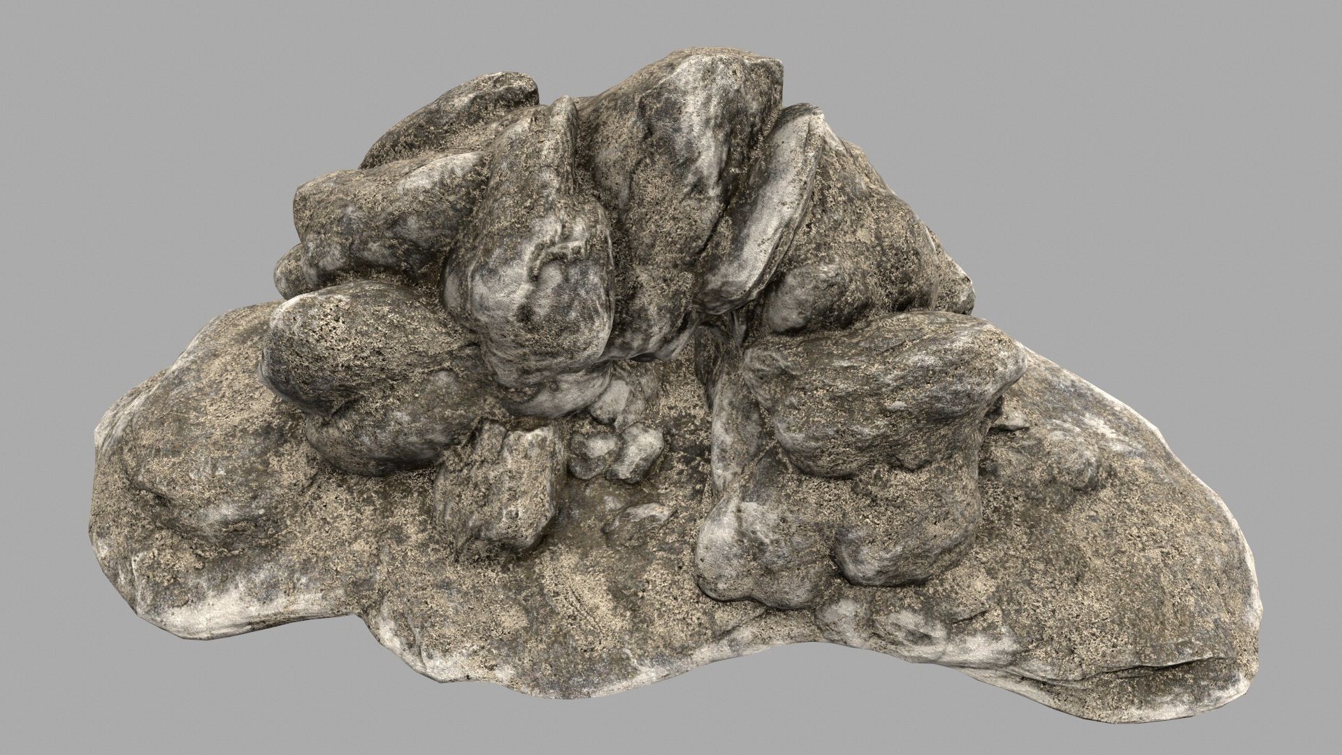 beach rock Low-poly 3D model_9