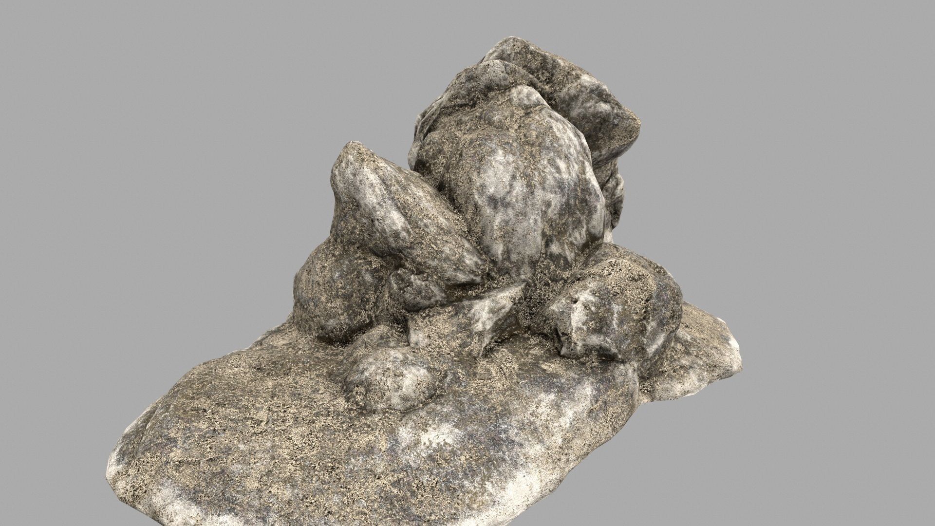 beach rock Low-poly 3D model_7