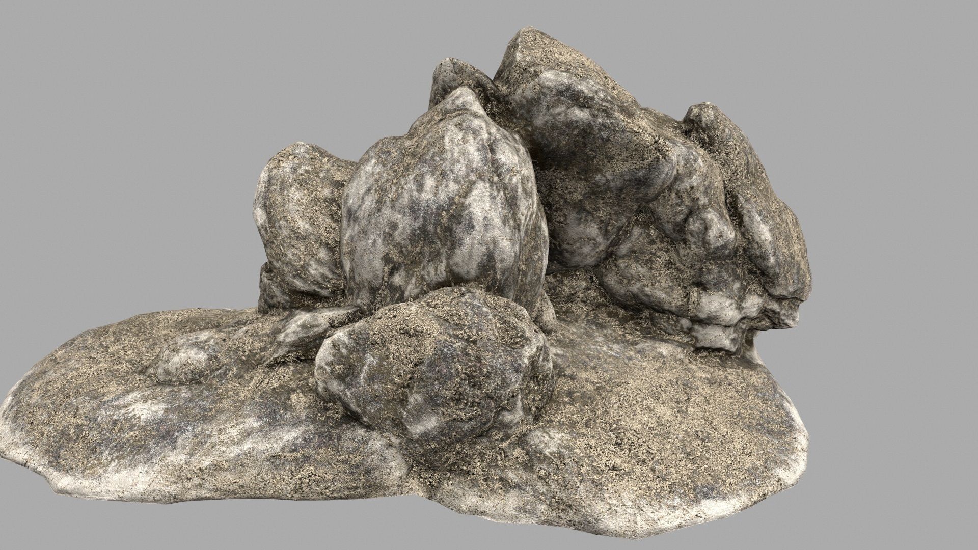 beach rock Low-poly 3D model_6
