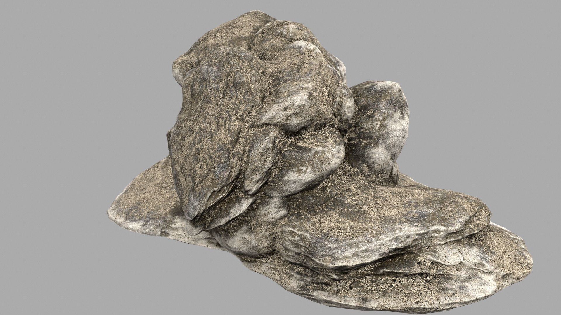 beach rock Low-poly 3D model_4