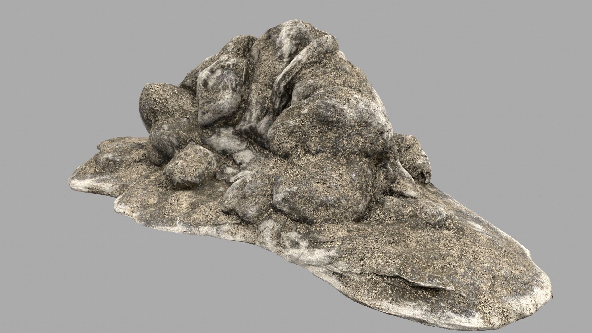 beach rock Low-poly 3D model_8