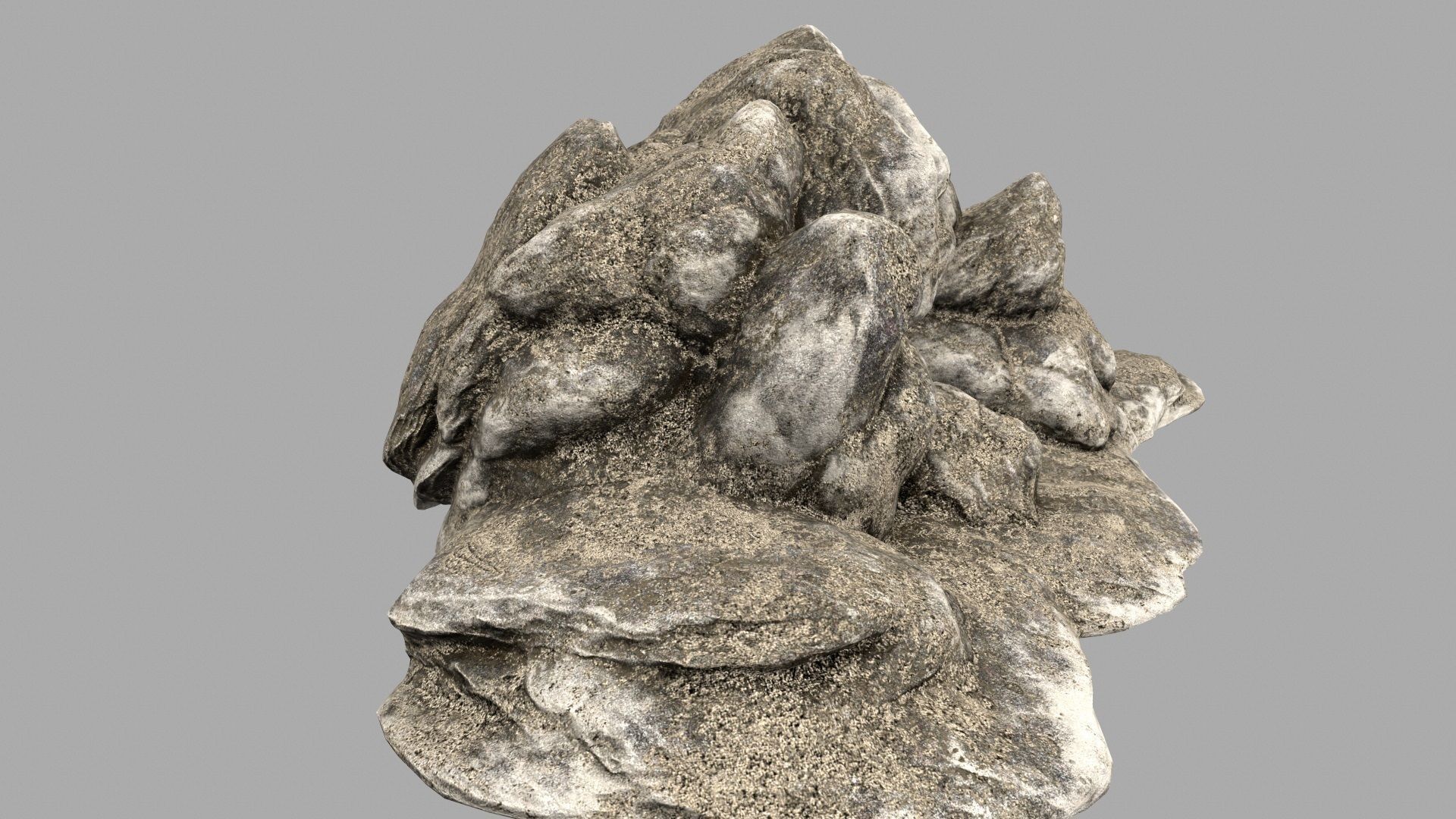 beach rock Low-poly 3D model_3