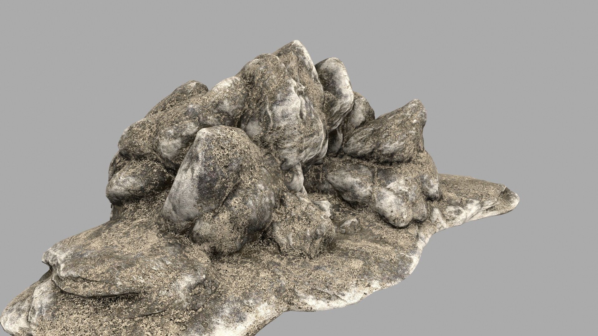 beach rock Low-poly 3D model_2