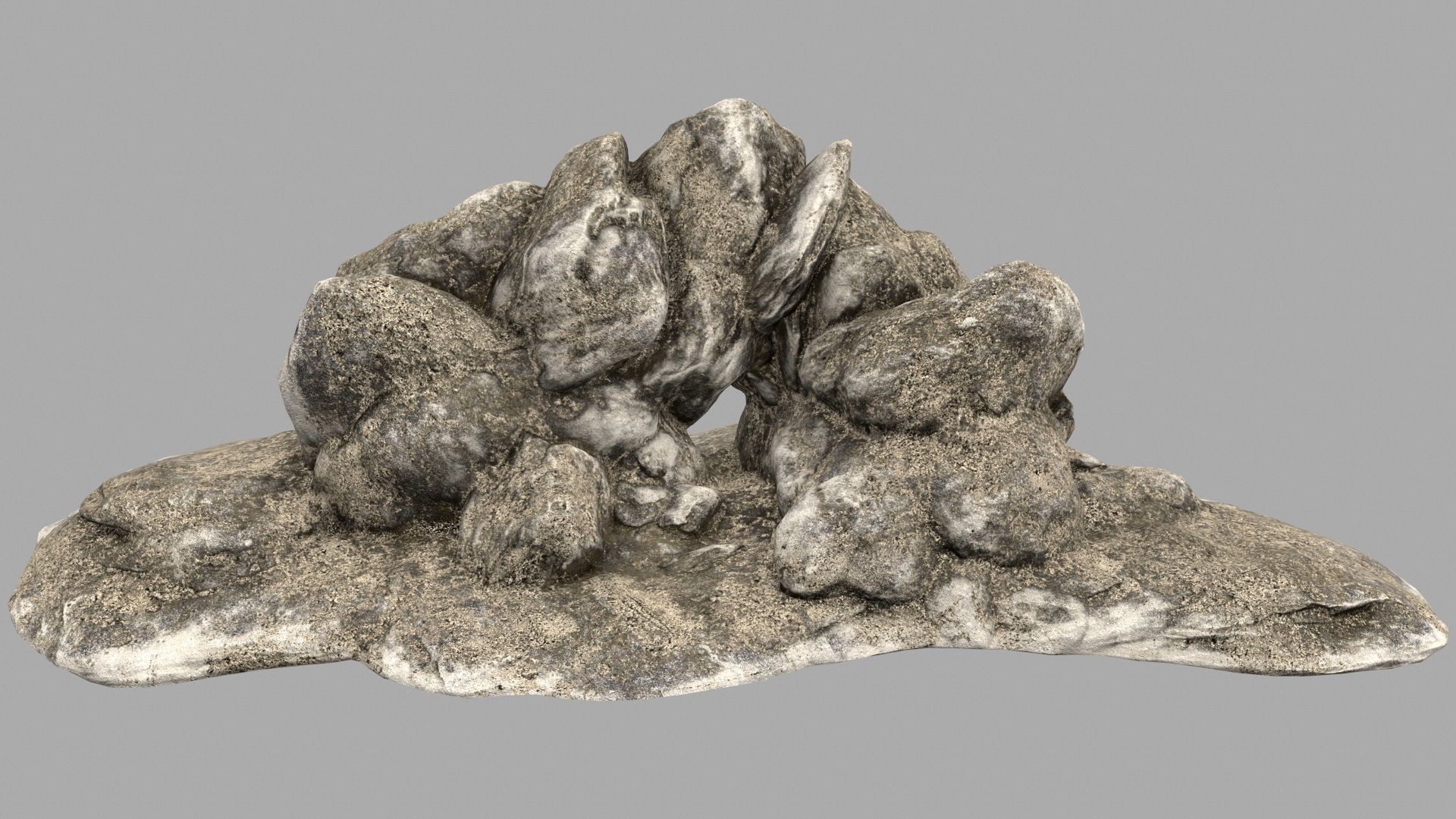 beach rock Low-poly 3D model_1