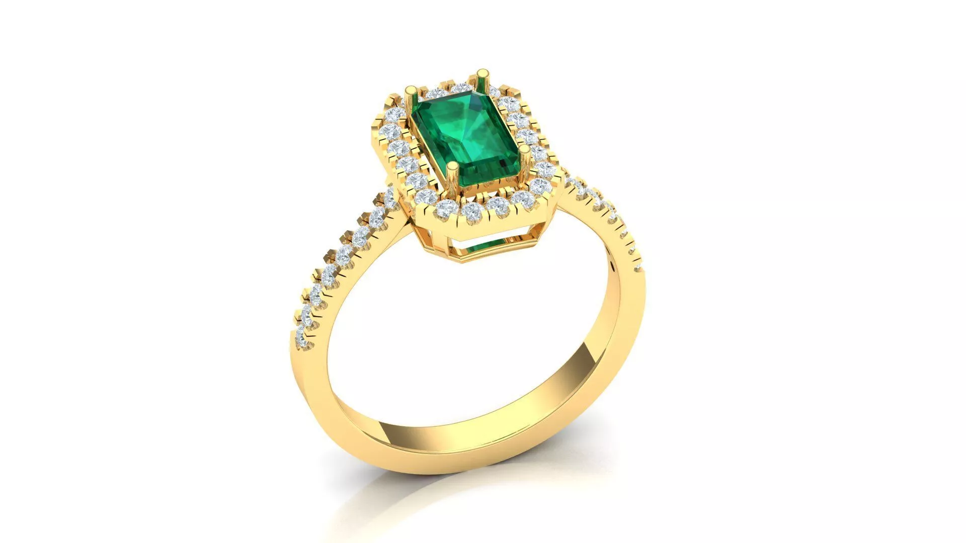 Emerald Diamond Ring 3DM for Rendering and Printing Free 3D print model