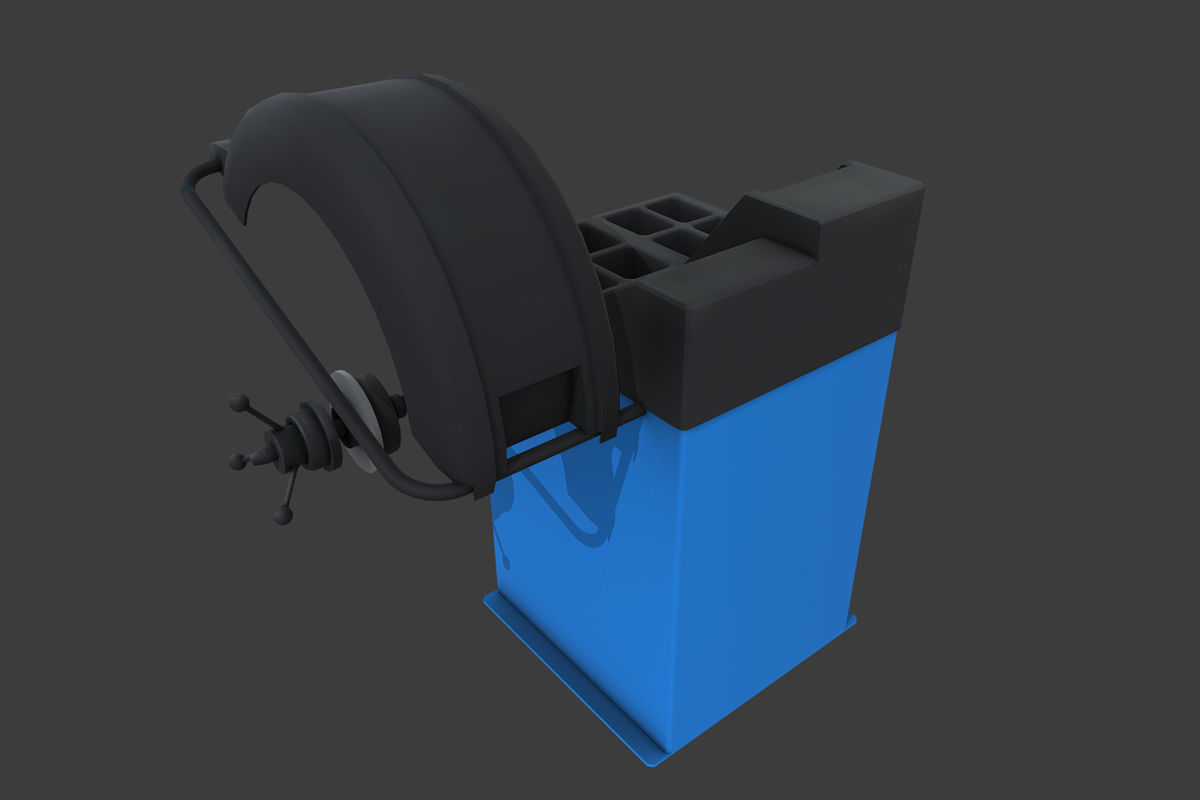 Tire Balancing Machine Low-poly 3D model_2