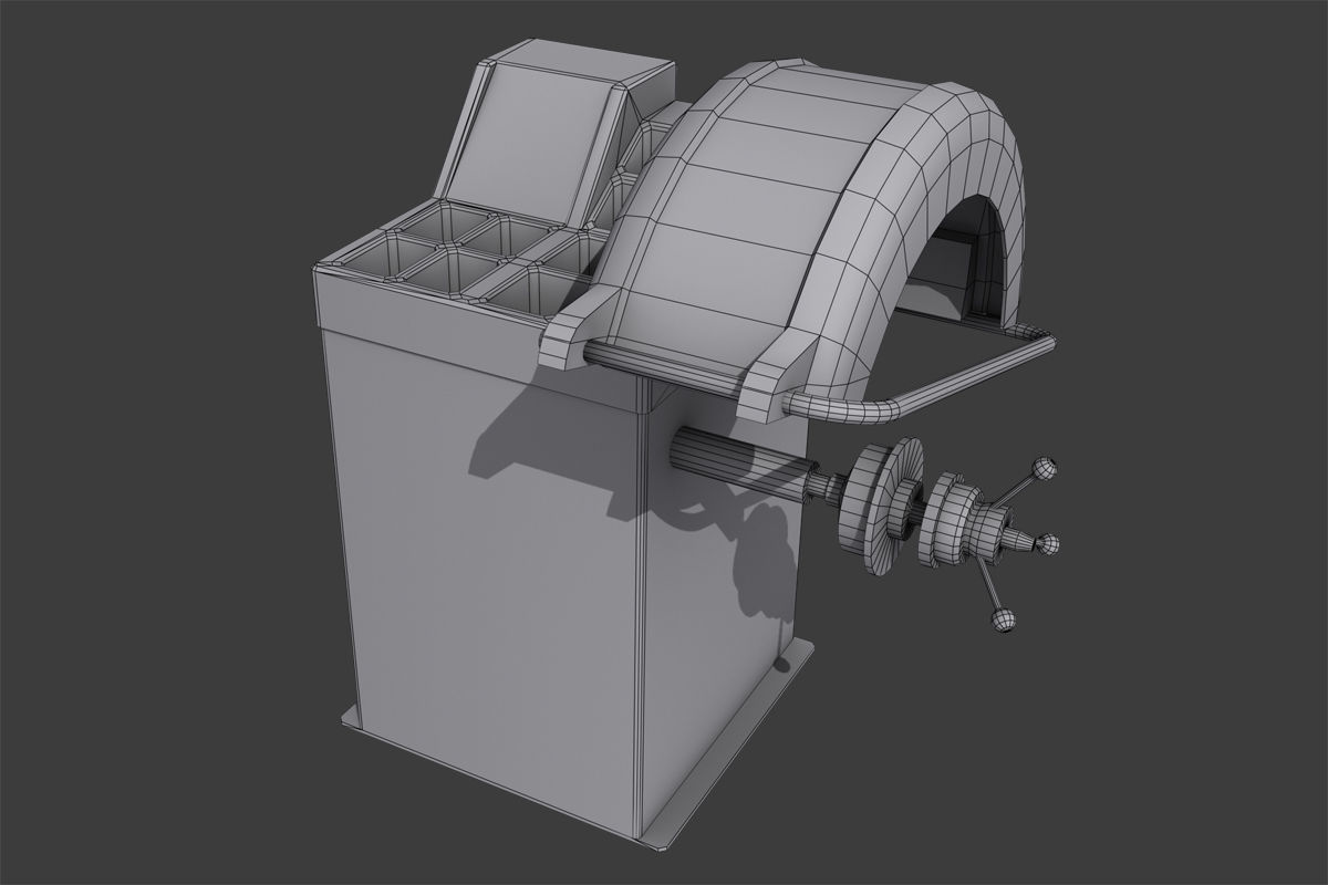 Tire Balancing Machine Low-poly 3D model_4