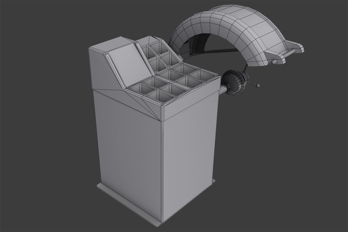 Tire Balancing Machine Low-poly 3D model_5
