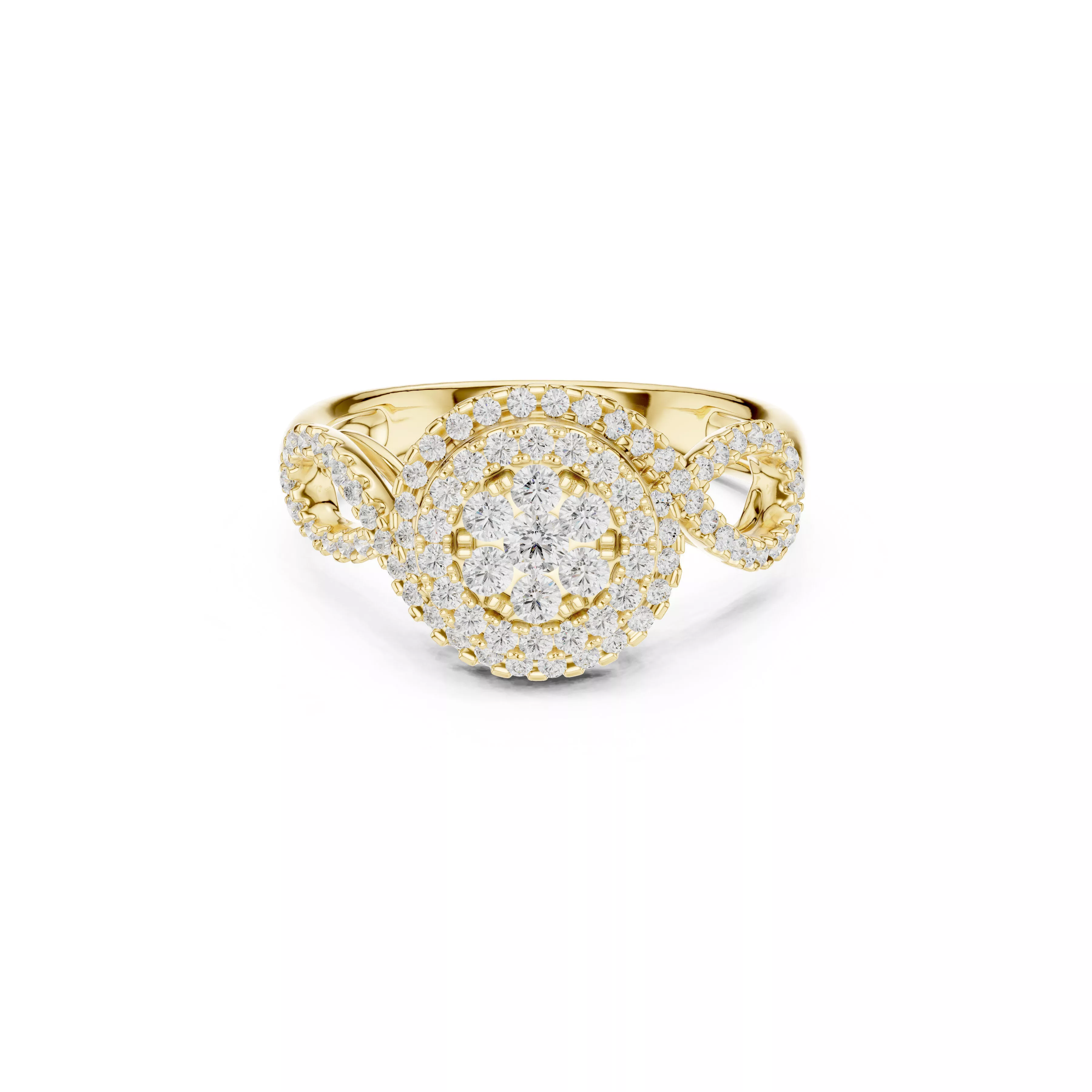 Luxury Diamond Ring Jewelry CAD 3DM STL M-757 3D print model