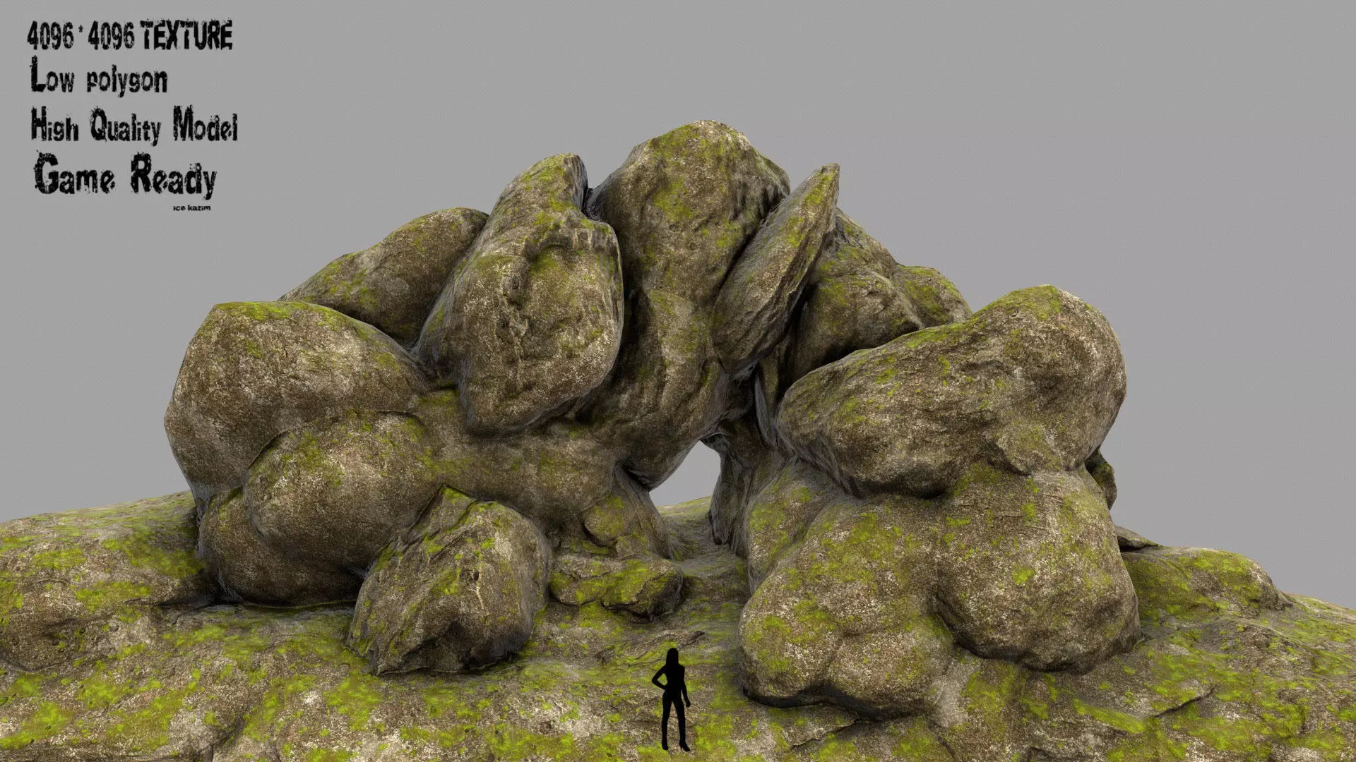 forest rocks 10 Low-poly 3D model_0