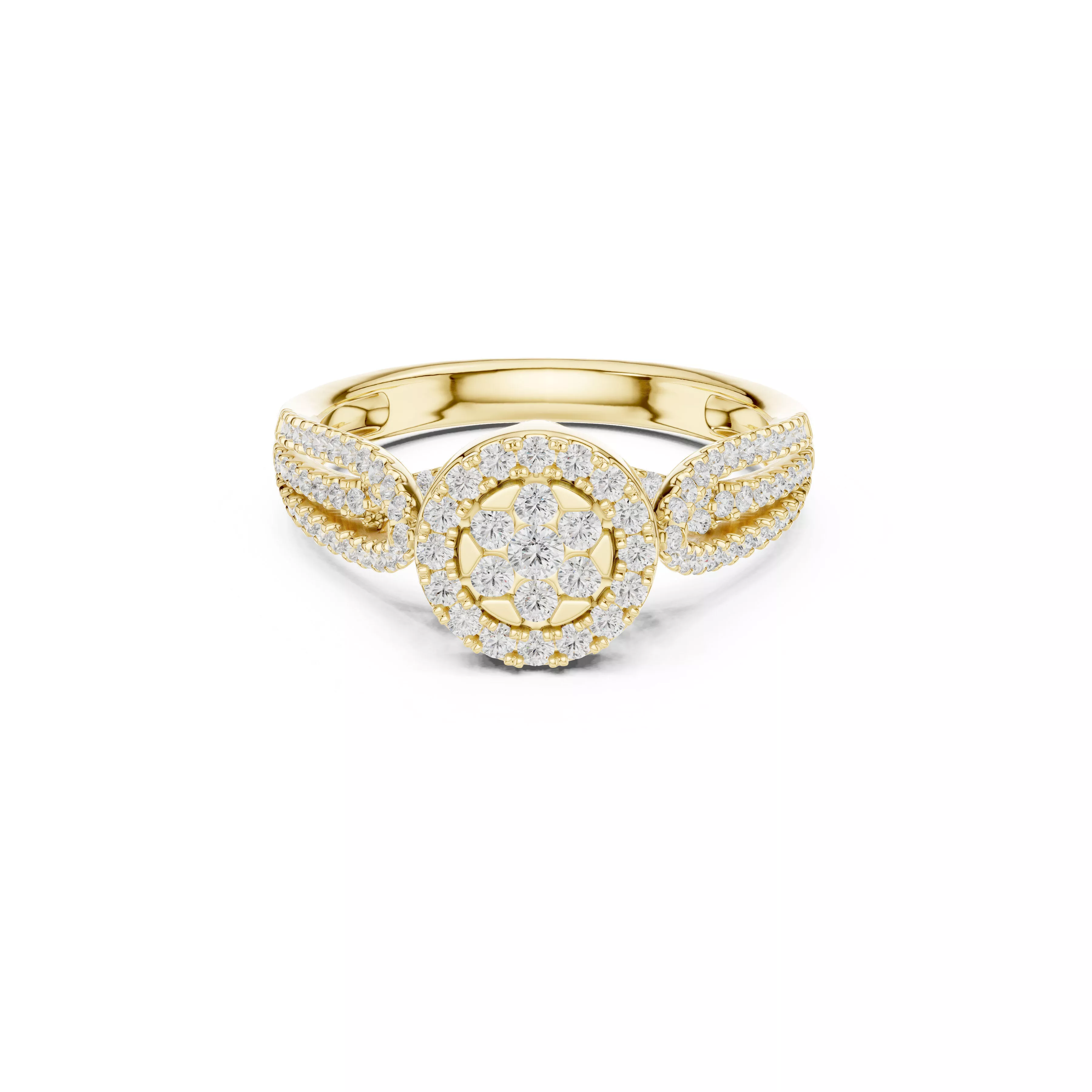 Luxury Diamond Ring Jewelry CAD 3DM STL M-755 3D print model