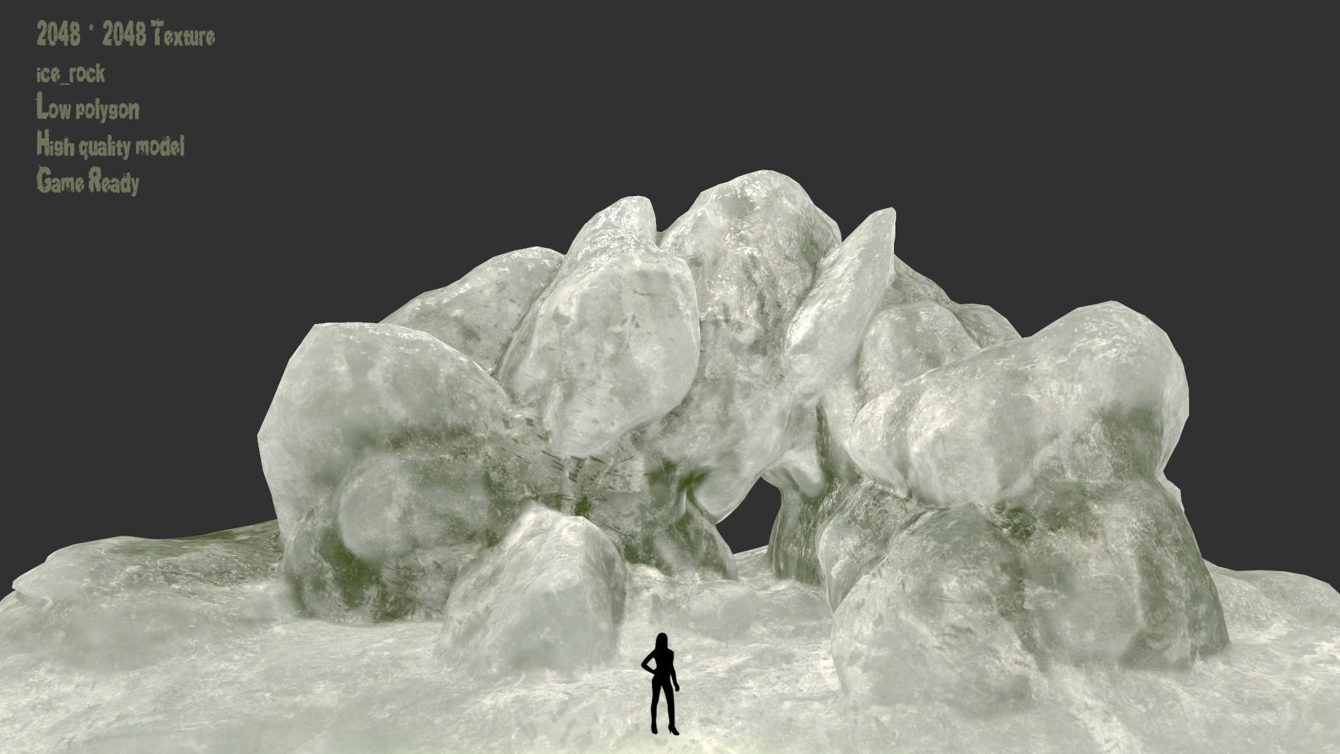Ice Cave Low-poly 3D model_1