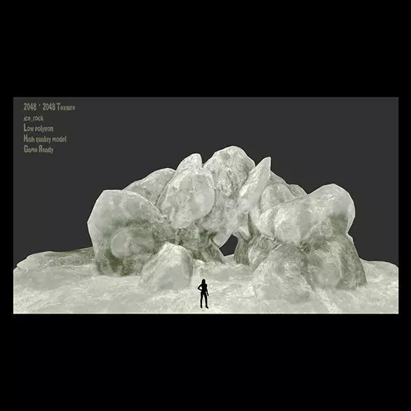 Ice Cave Low-poly 3D model_0
