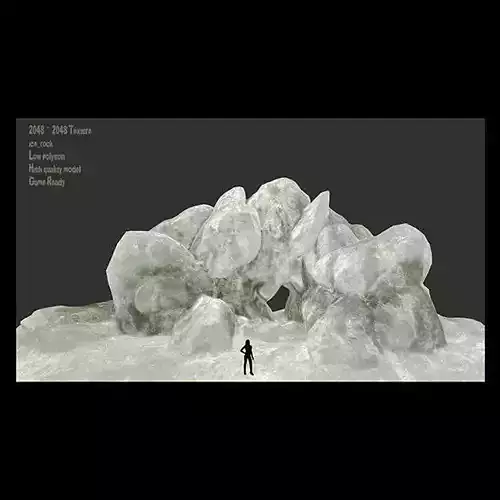 Ice Cave Low-poly 3D model