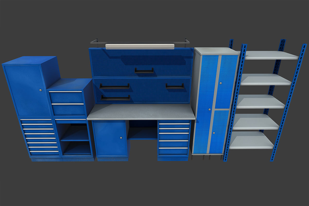 Autoservice Props Pack Low-poly 3D model_12