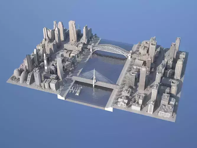 Karton City Low-poly 3D model