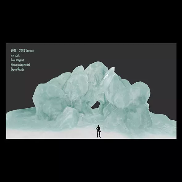Ice Cave Low-poly 3D model