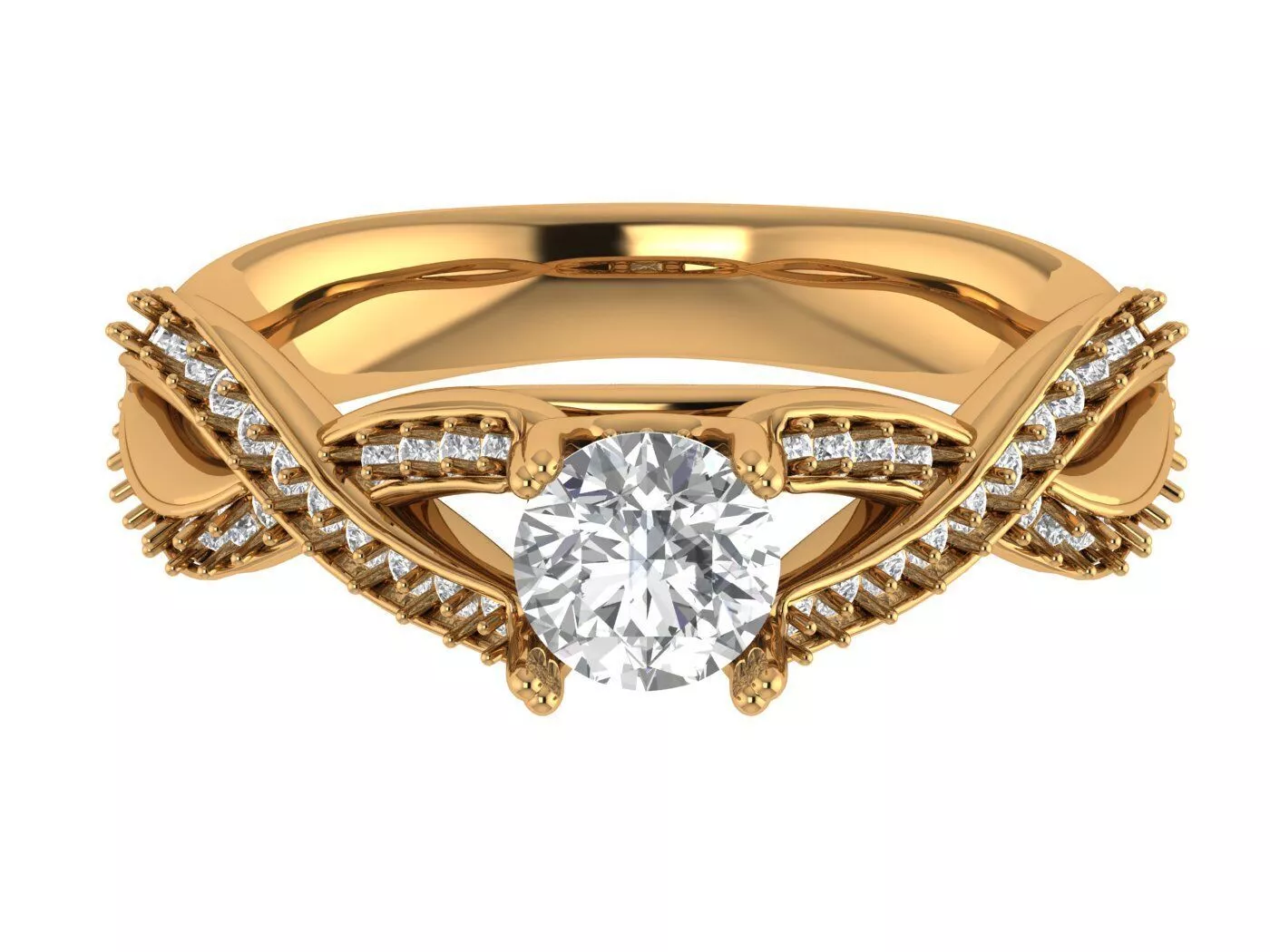 Round Engagement Ring 3D print model