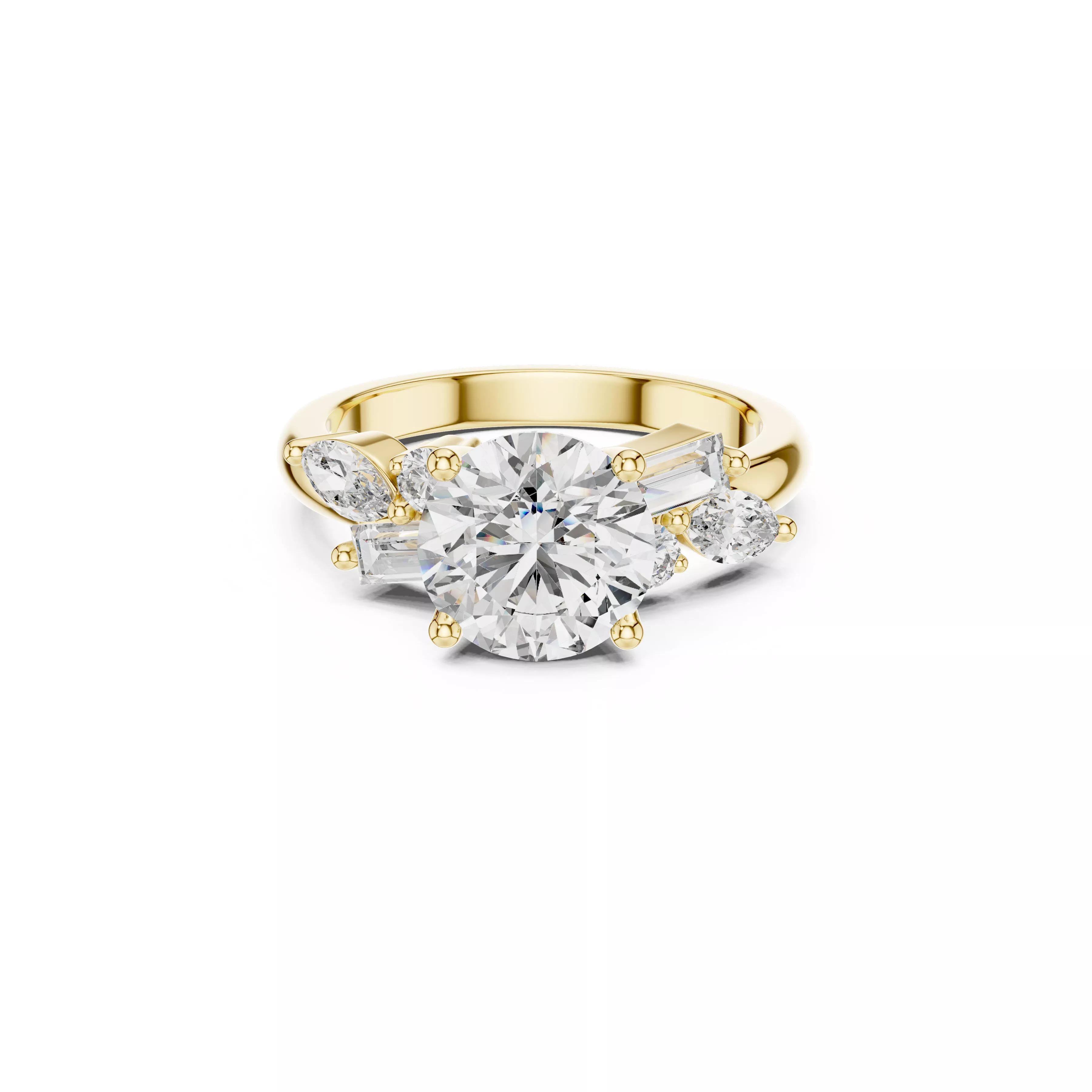 Luxury Diamond Ring Jewelry CAD 3DM STL M-055 3D print model