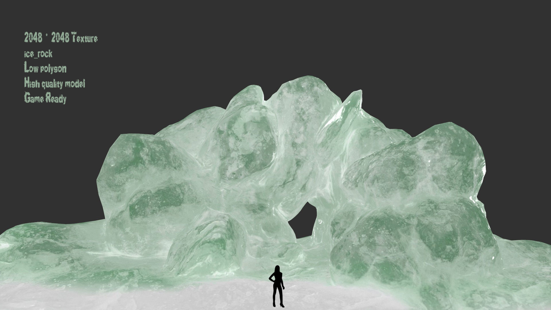 Ice Cave Low-poly 3D model_1