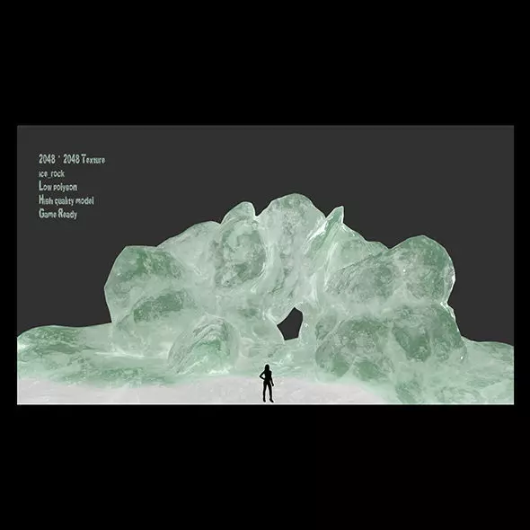 Ice Cave Low-poly 3D model_0