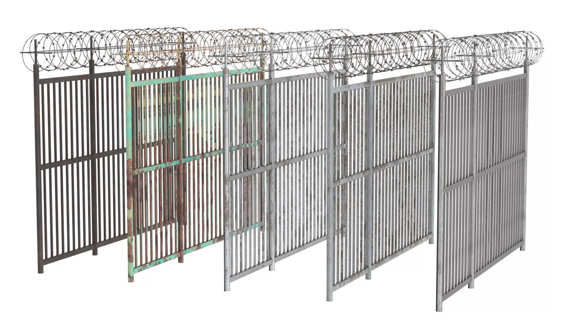Barbed Wire Fence v5 Low-poly 3D model