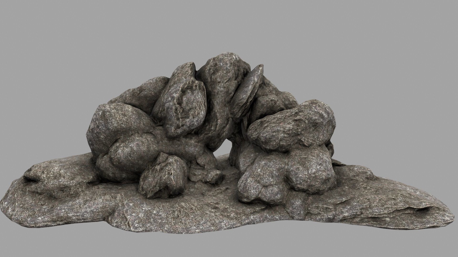 rocks cave Low-poly 3D model_1
