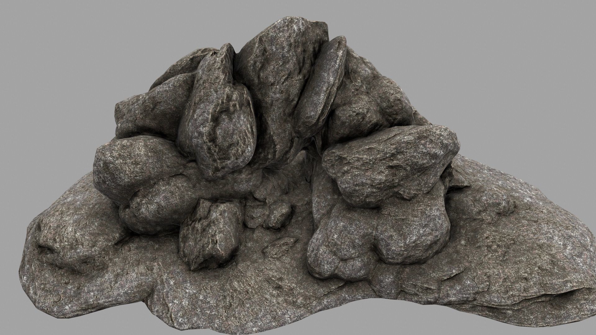 rocks cave Low-poly 3D model_10