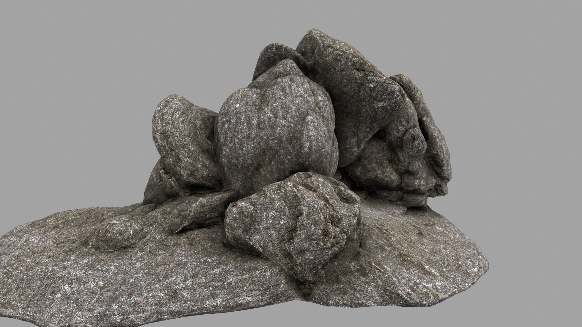 rocks cave Low-poly 3D model_7