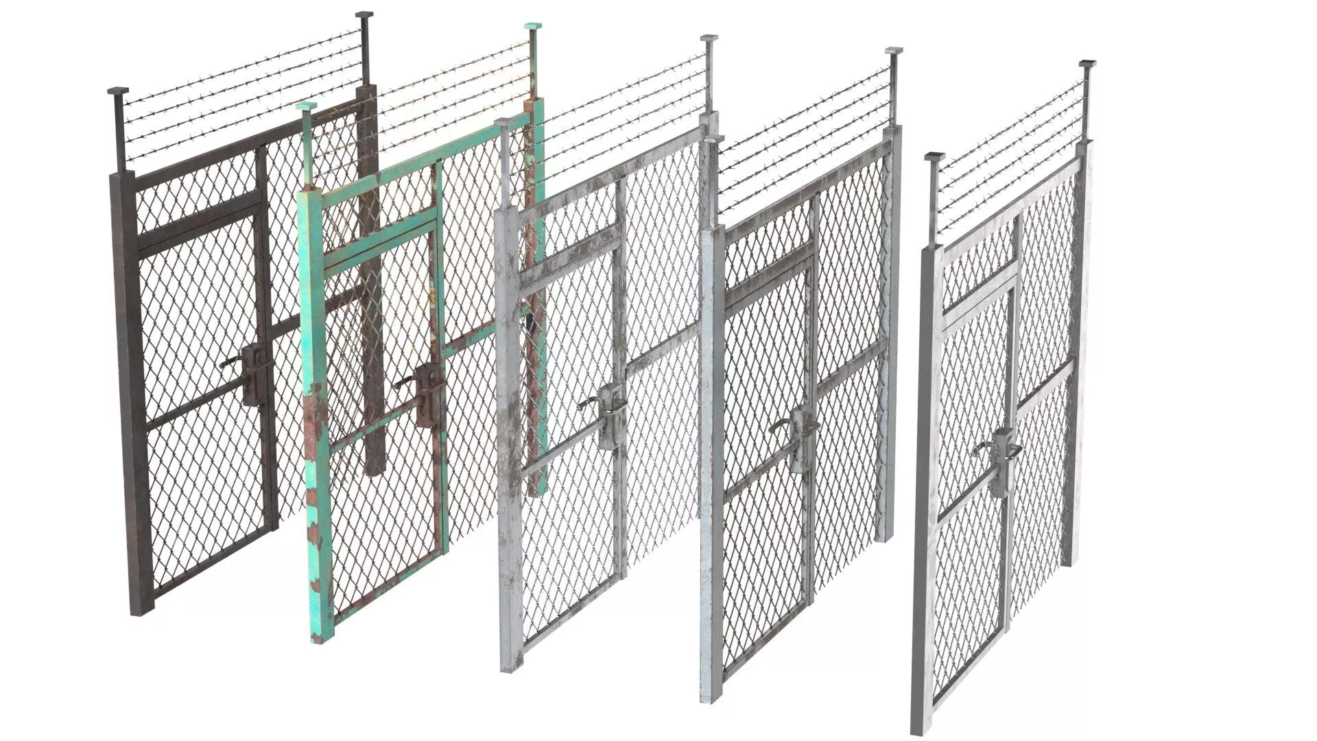 Barbed Wire Fence v6 Low-poly 3D model