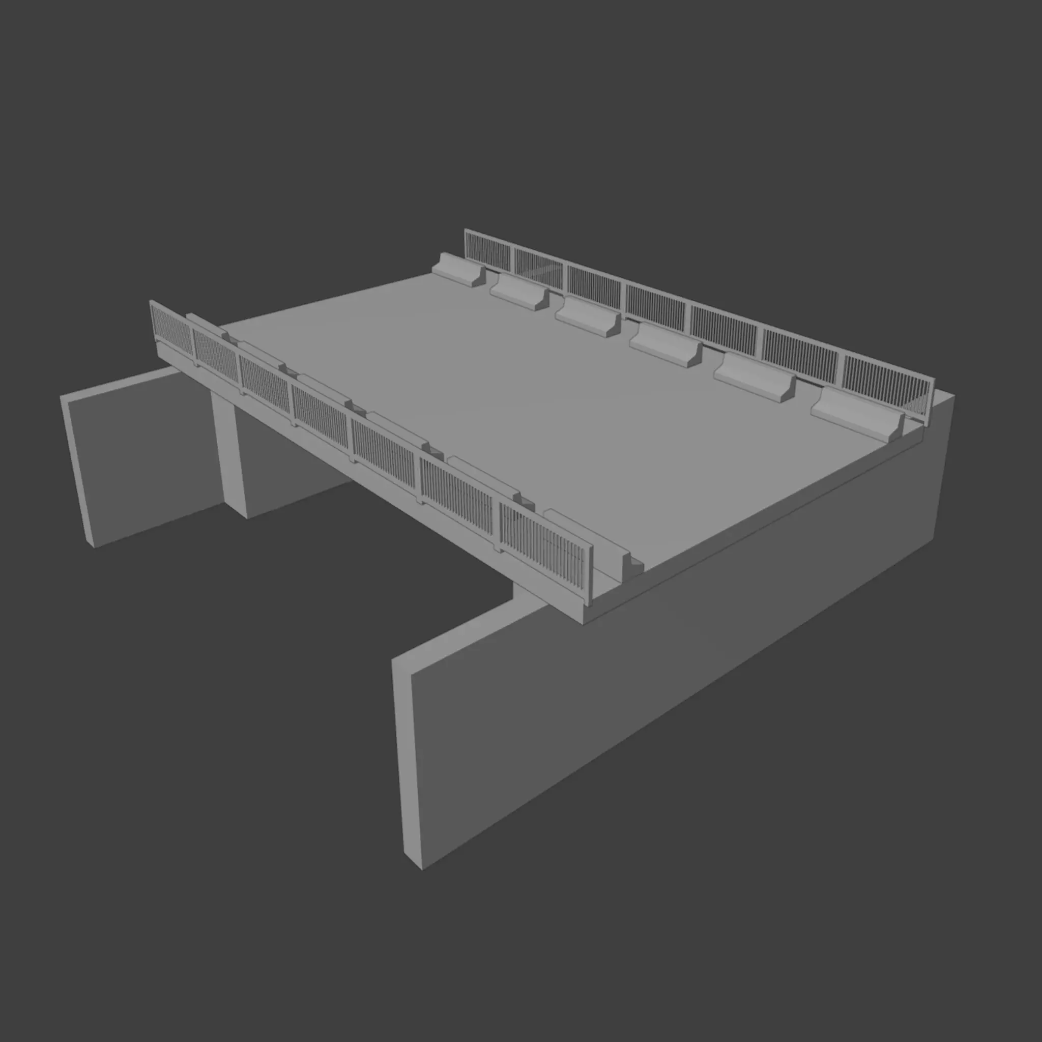 concrete bridge Low-poly 3D model