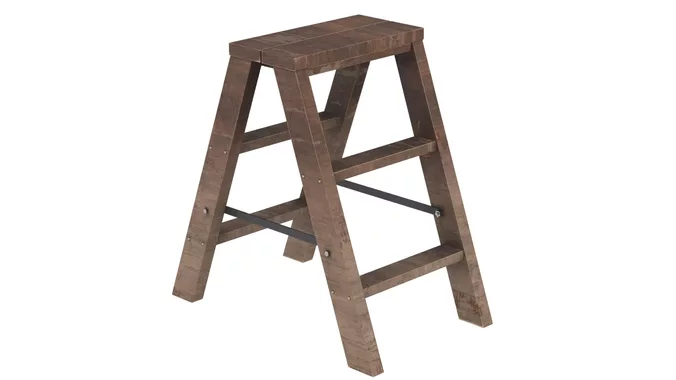 2 Step Wooden Ladder Dark Wood  