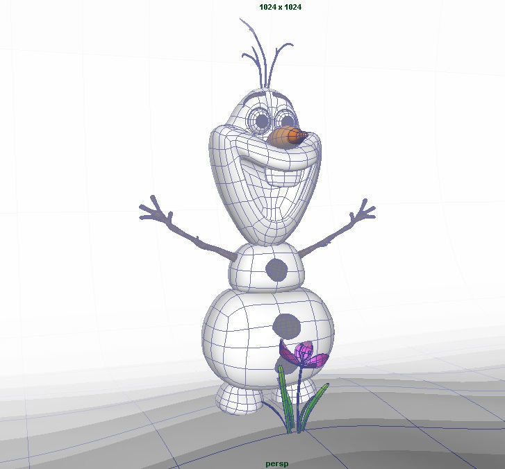 Frozen Snowman Low-poly 3D model_3