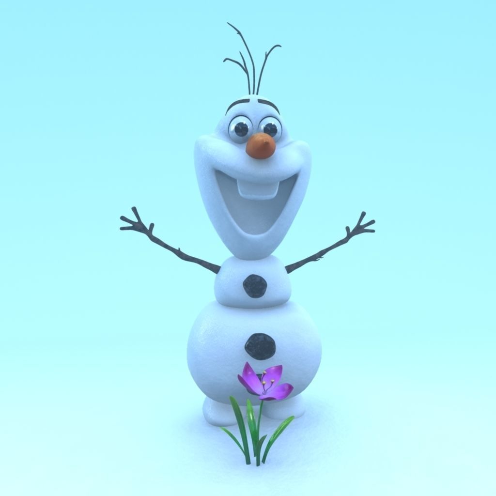 Frozen Snowman Low-poly 3D model_1