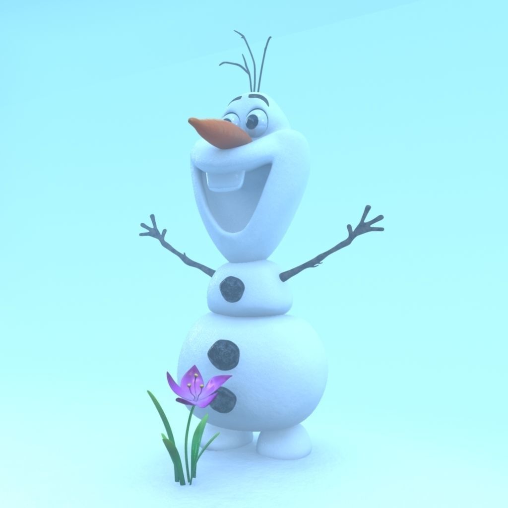 Frozen Snowman Low-poly 3D model_0