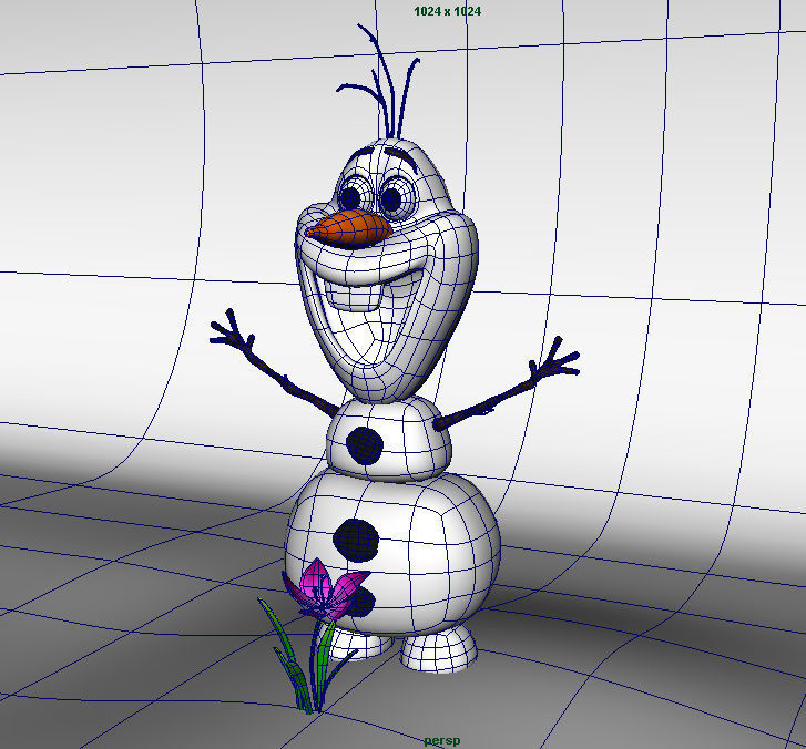 Frozen Snowman Low-poly 3D model_4