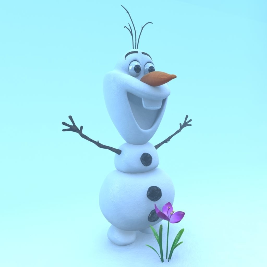 Frozen Snowman Low-poly 3D model_2