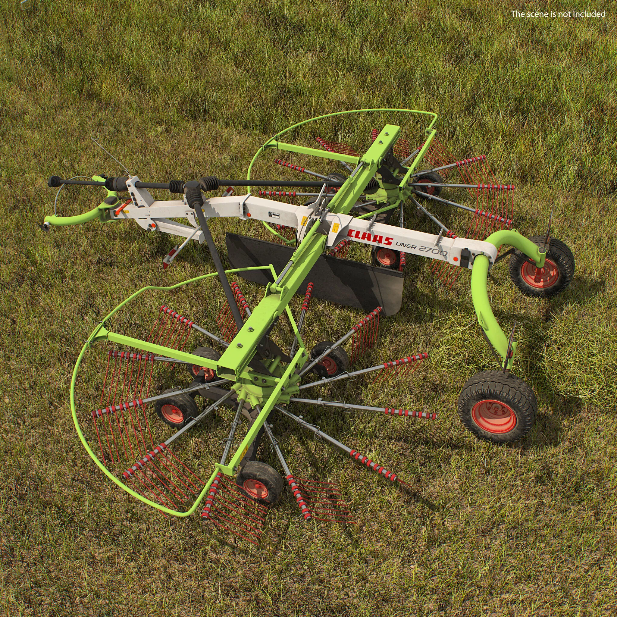Used Twin Rotor Hay Rake Claas Liner 2700 Rigged 3D model