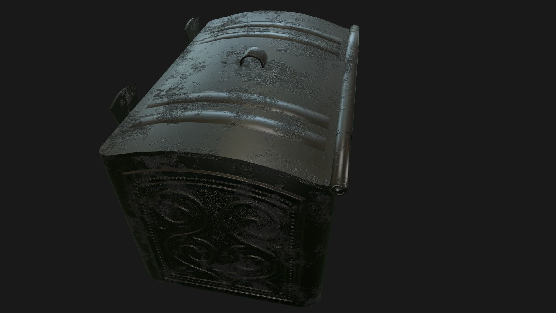 Chest ornate fireplace cover Low-poly 3D model_7