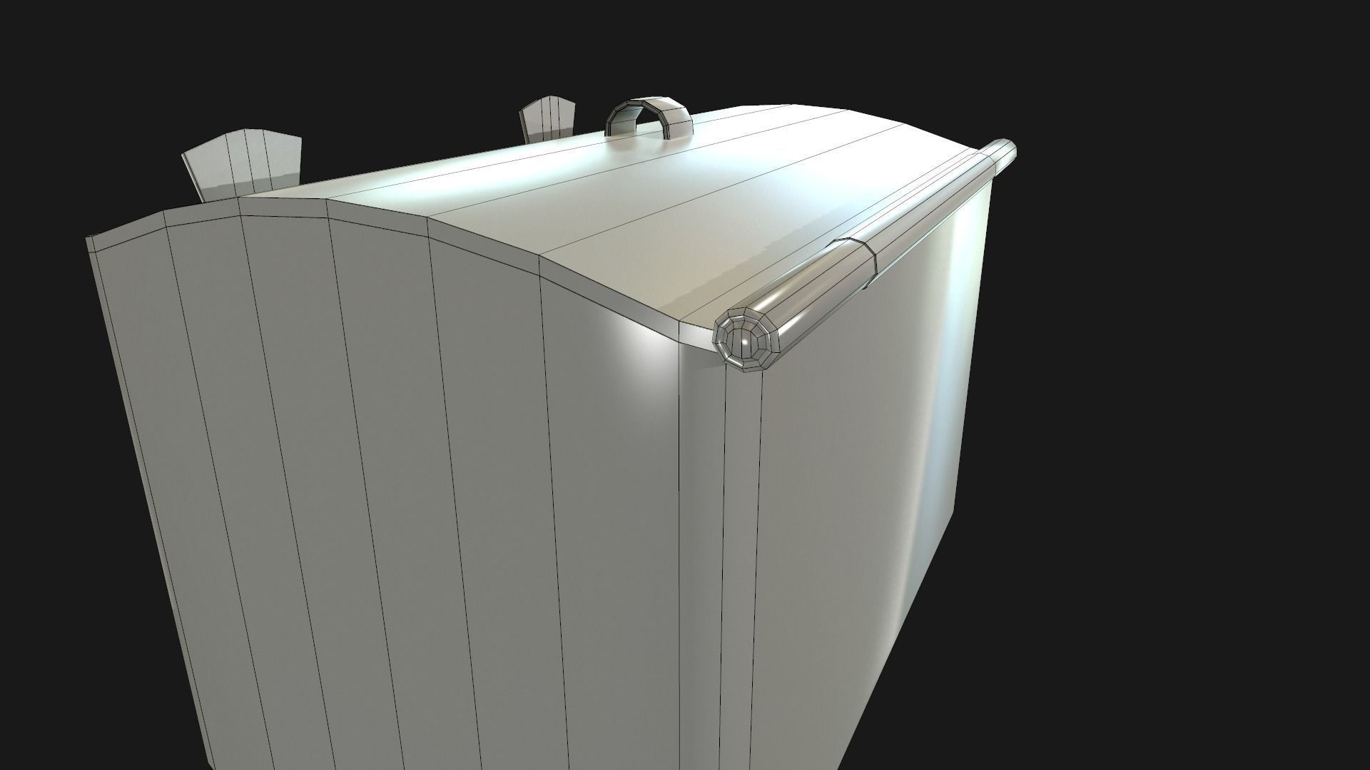 Chest ornate fireplace cover Low-poly 3D model_12