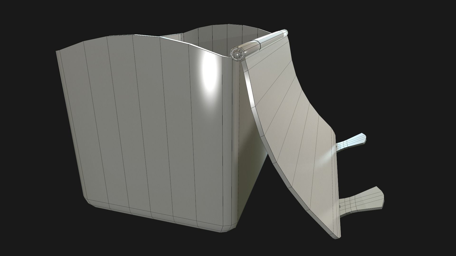 Chest ornate fireplace cover Low-poly 3D model_9