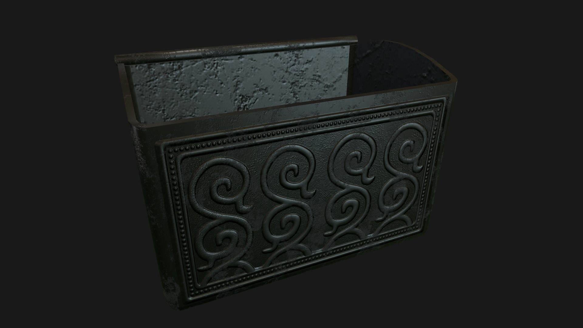 Chest ornate fireplace cover Low-poly 3D model_2